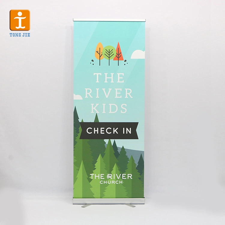 Indoor Retractable Portable Double Side Stand Flexible Roll up Banner Advertising