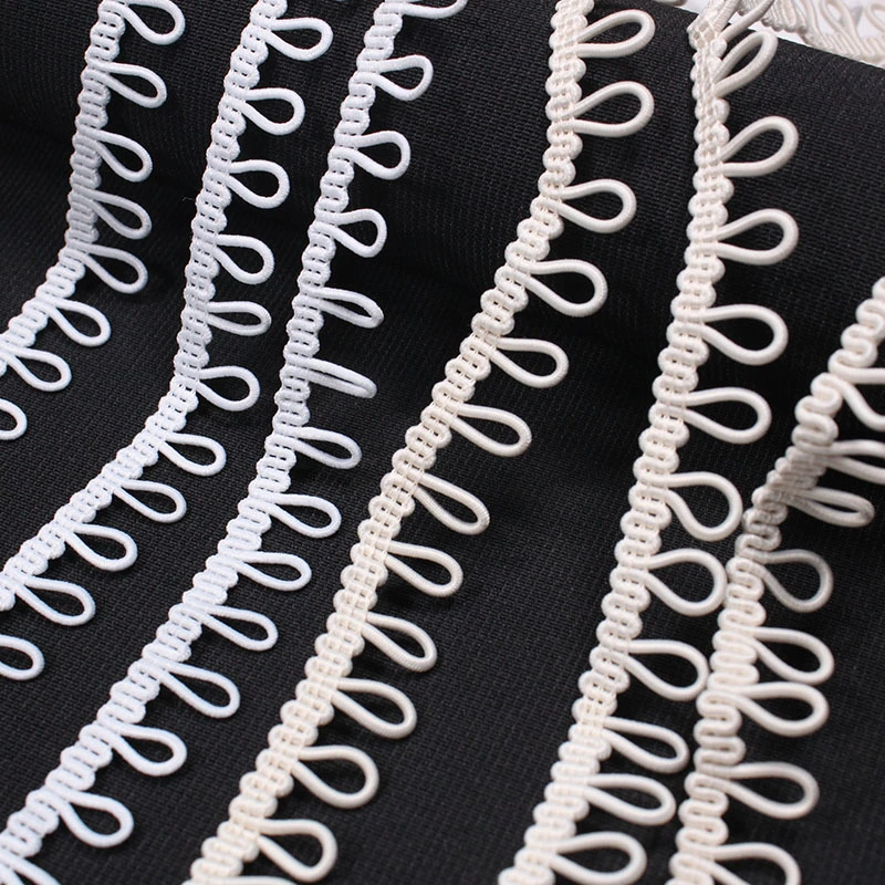 Großhandel breite 14cm hohe Menge Spitze Trim elastische Knopfschlaufen Für Hochzeitskleid Dekoration