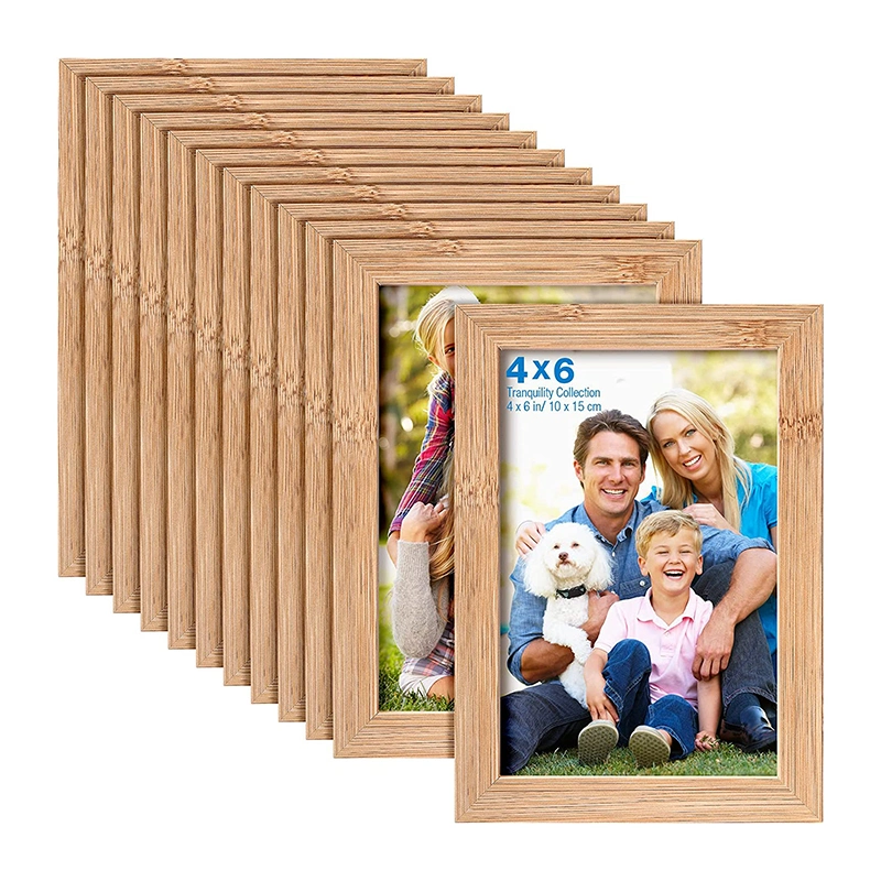 Wooden Picture Frame Photo Frame with Mat Real Glass Natural Wood Frames