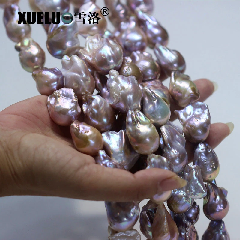 14-16mm AAA Quality Multicolor Natural Cultured Nucleated Baroque Pearl Strings (XL190002)