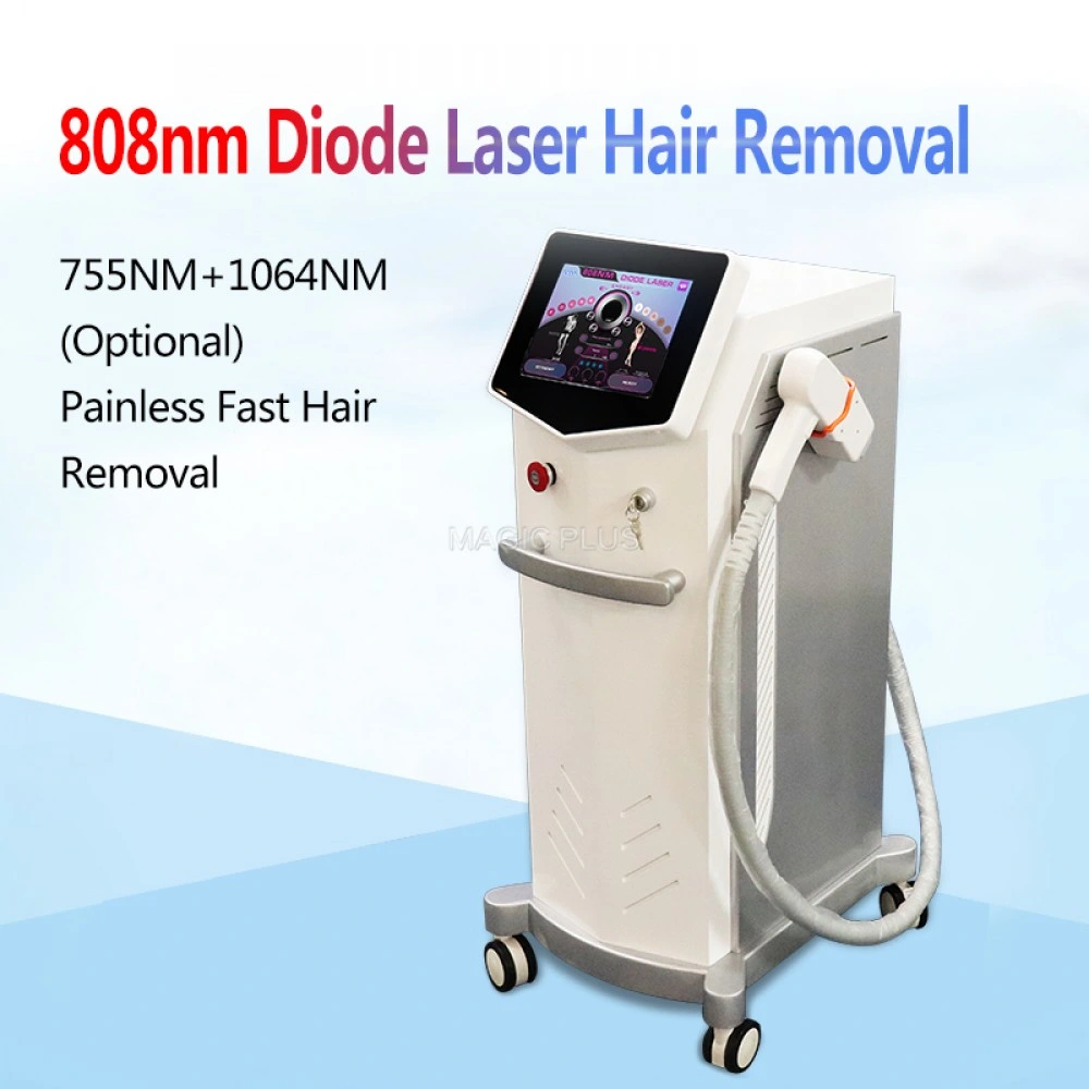 Portable Three Wavelength 755 808 1064nm Diode Laser Fast Hair Removal Equipment