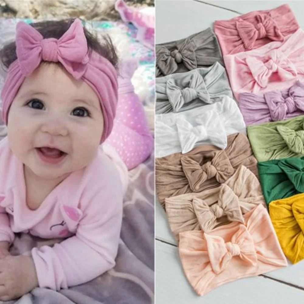 Bandes de cheveux doux de gros de nouveau-né des arcs bébé Accessoires cheveux noués fleur fille Swaddle bandeaux Bébé