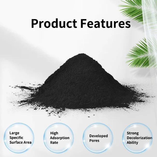 200mesh Chinese Factory Price Food Grade Decolorization Powder Activated Carbon for Sugar