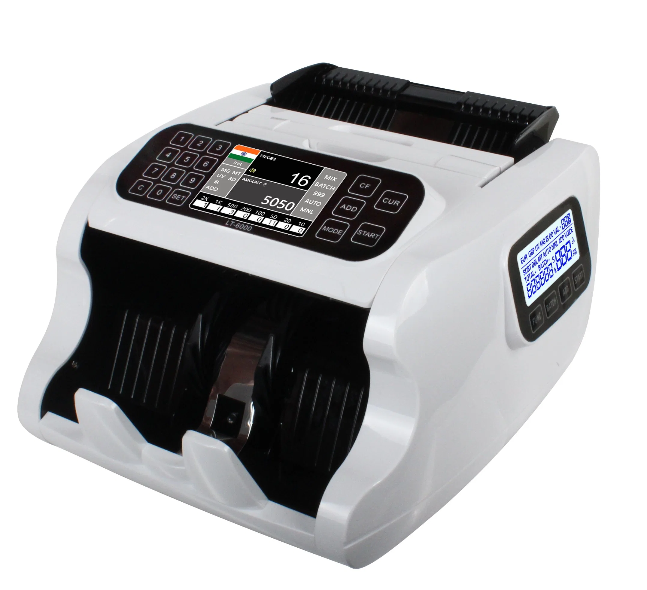 Al-7500 Bill Counter Mix Value Currency Counter with TFT Display Mixed Denomination Machine