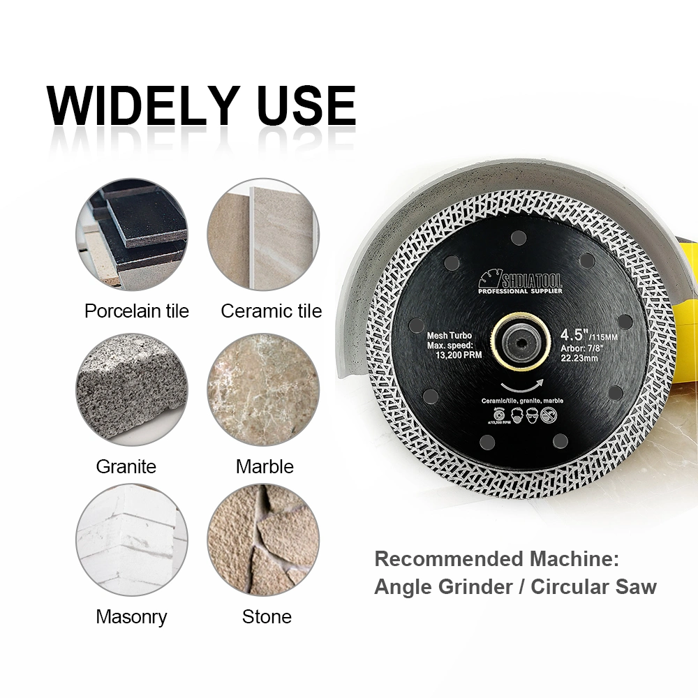 Mesh Turbo Diamond Circular Saw Blade Cutting Disc Wheel for Granite Marble Tile Ceramic