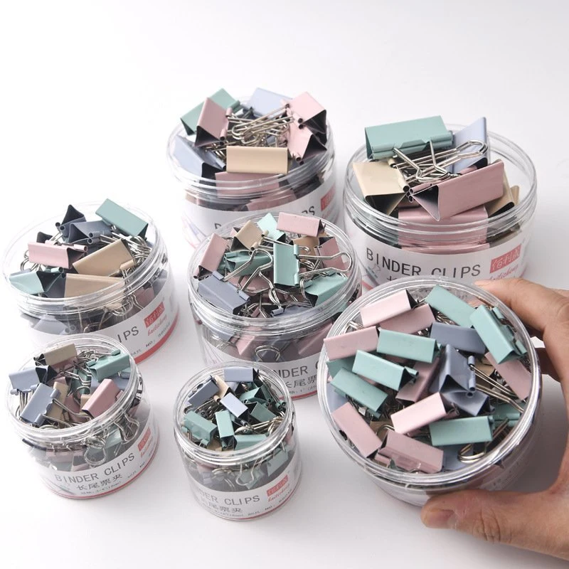Mini Customized Office Stationery Set 4 Compartment Round Plastic Box Wholesale/Supplier Plastic Head Gold Paper Clip Map Push Pins
