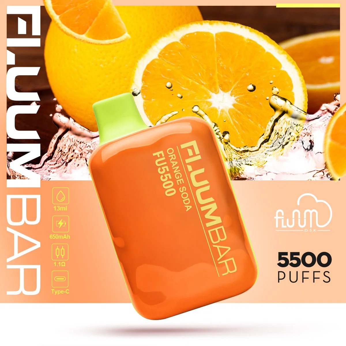 2023 Hottest Brand Wholesale Price Fluumbar Te5000/5500/6000 Puffs 15ml Oil OEM/ODM Available Disposable Vape Fluum Bar