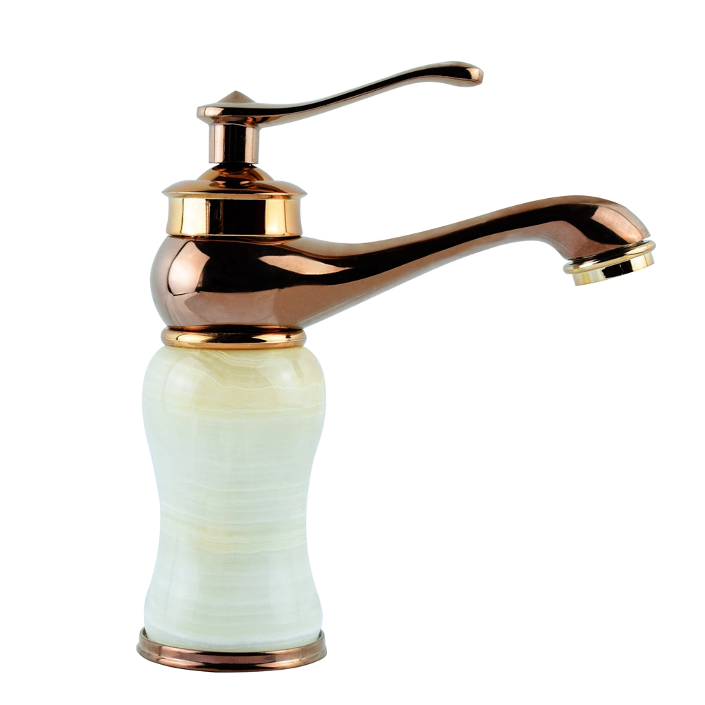 Designer Jade Ware Deck Mounted Brass Basin Mixer Faucet