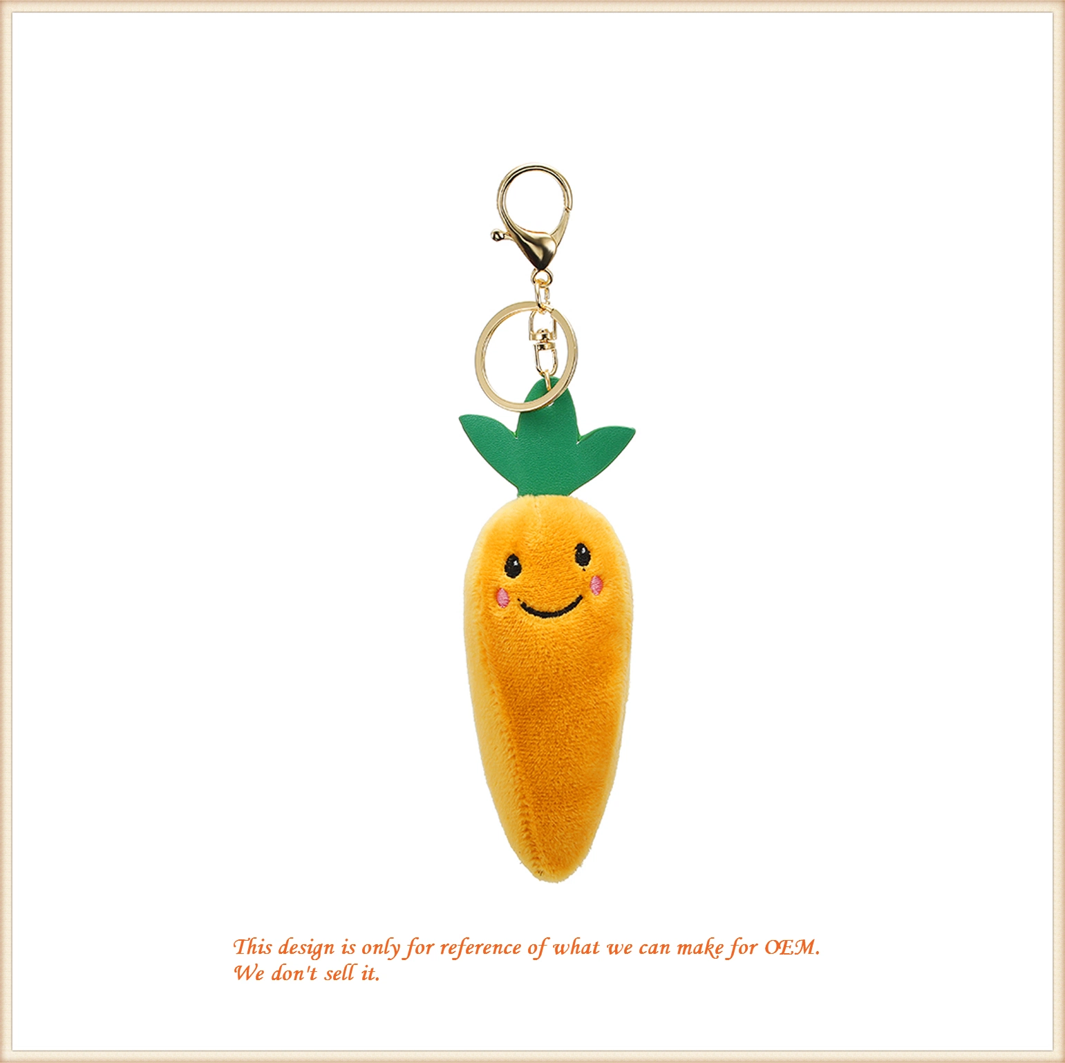 Customized Lovely Carrot Plush Key Ring Toys/ Vegetable Toys/ OEM ODM Plush Toys