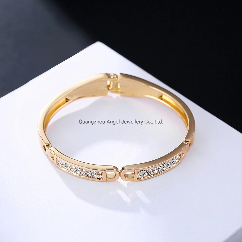 Fine Jewelry Gold Plated Women Fashion 925 Silver Crystal Bangle