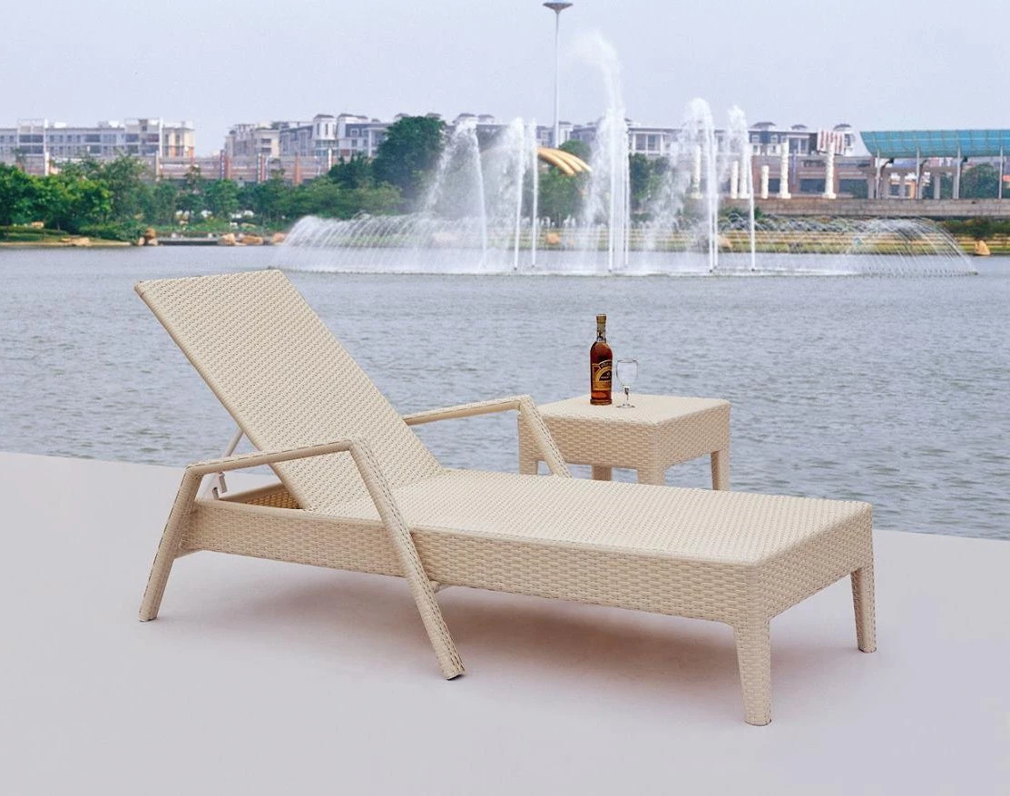 Wholesale/Supplier Outdoor Patio Garden Swimming Pool Aluminum Metal Plastic Rattan Wicker Folding Sun Lounge Chaise Lounger Sofa Bed Stacking Leisure Sand Beach Chair