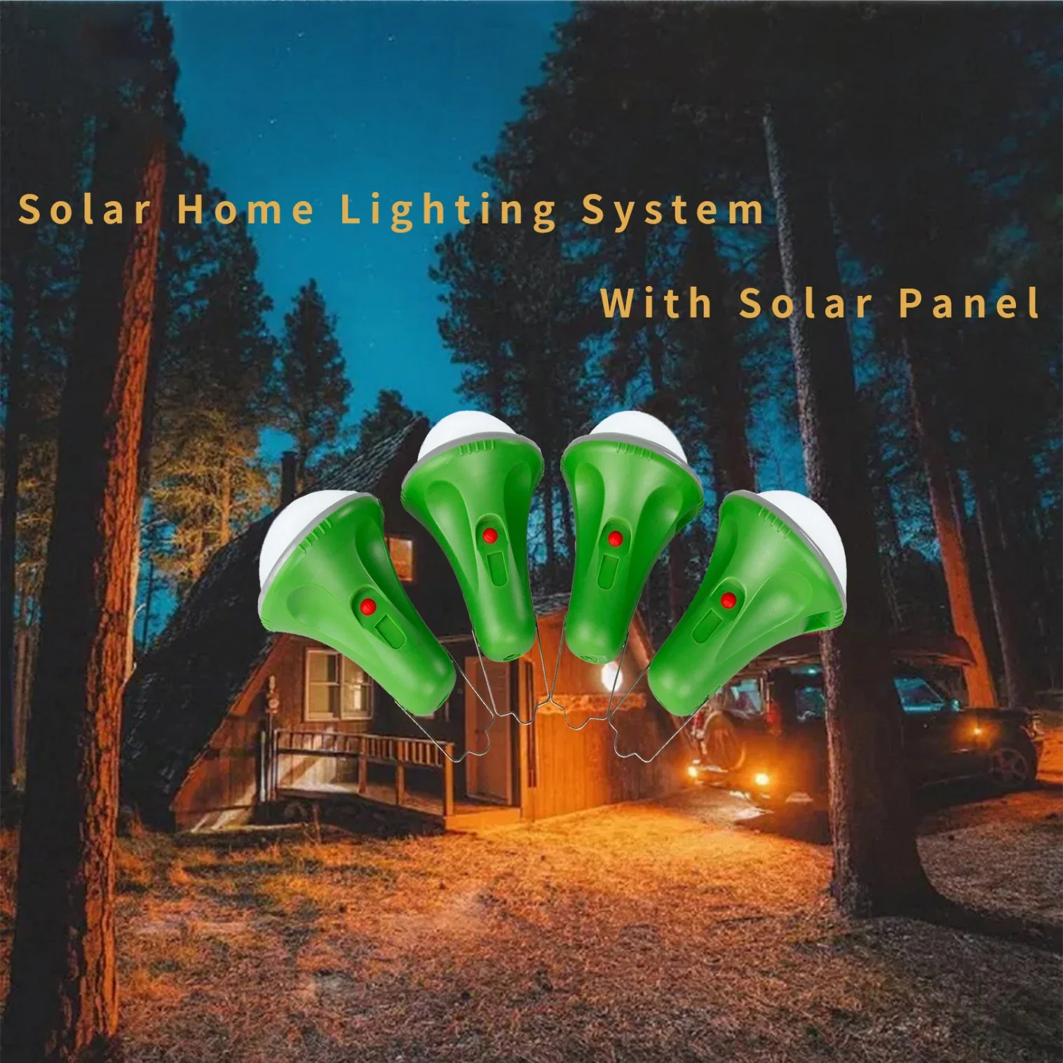 11 V 25 W 30 W Solar Hot Selling Home Solar Power System Com 4 PCS 52 LED com iluminação solar LED com iluminação solar para jardim Para a SRE-99g-4L doméstica