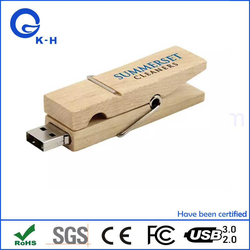 Wooden USB 3.0 Flash Driver 8GB Clothes Clip USB Disk 2GB 4GB