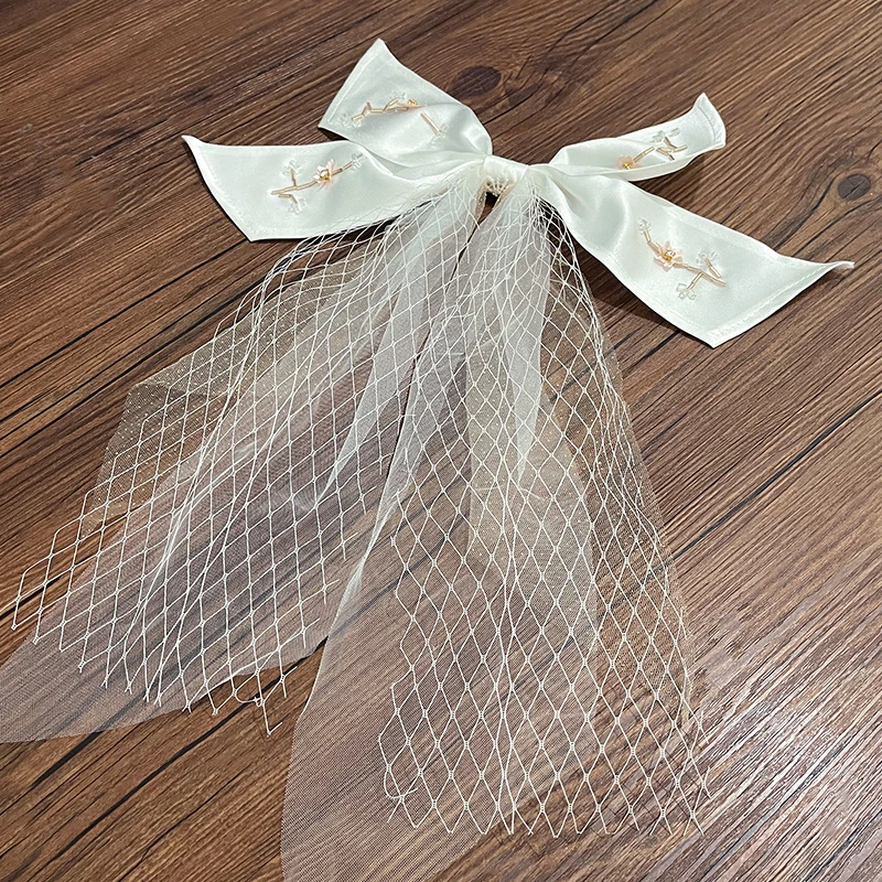 Fashion Hair Accessories Veil Main Wedding White Bow Headdress