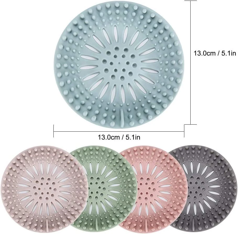 Bathroom Kitchen Apartment Hair Collector Durable TPR Hair Collector Shower Drain Cover Silicone Filter