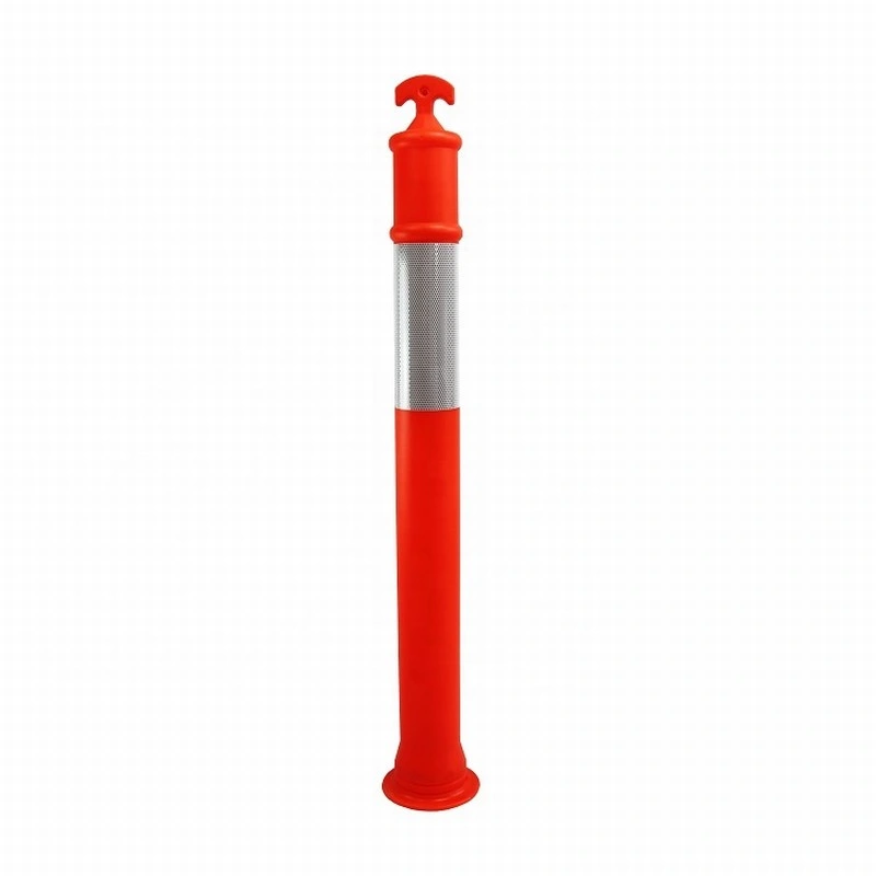 Roadway Safety T-Top Bollard Traffic Warning Post Black Rubber Basement Movable T Top Warning Post