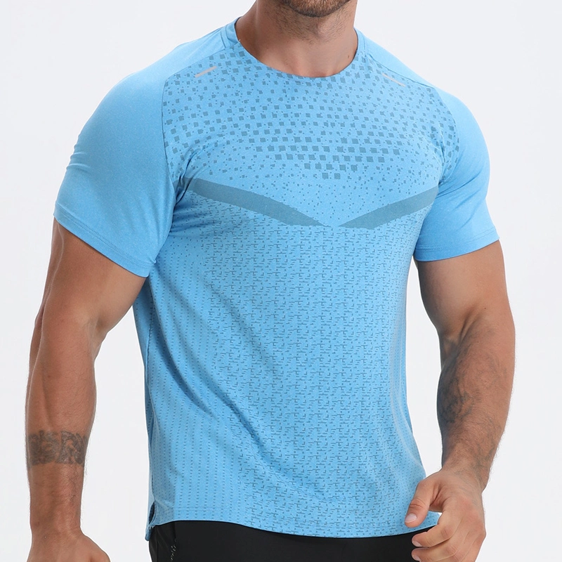 Men Gym T Shirts Printed Short Sleeve Fitness Shirts Dry Fit Workout Compression Tee Shirt for Men