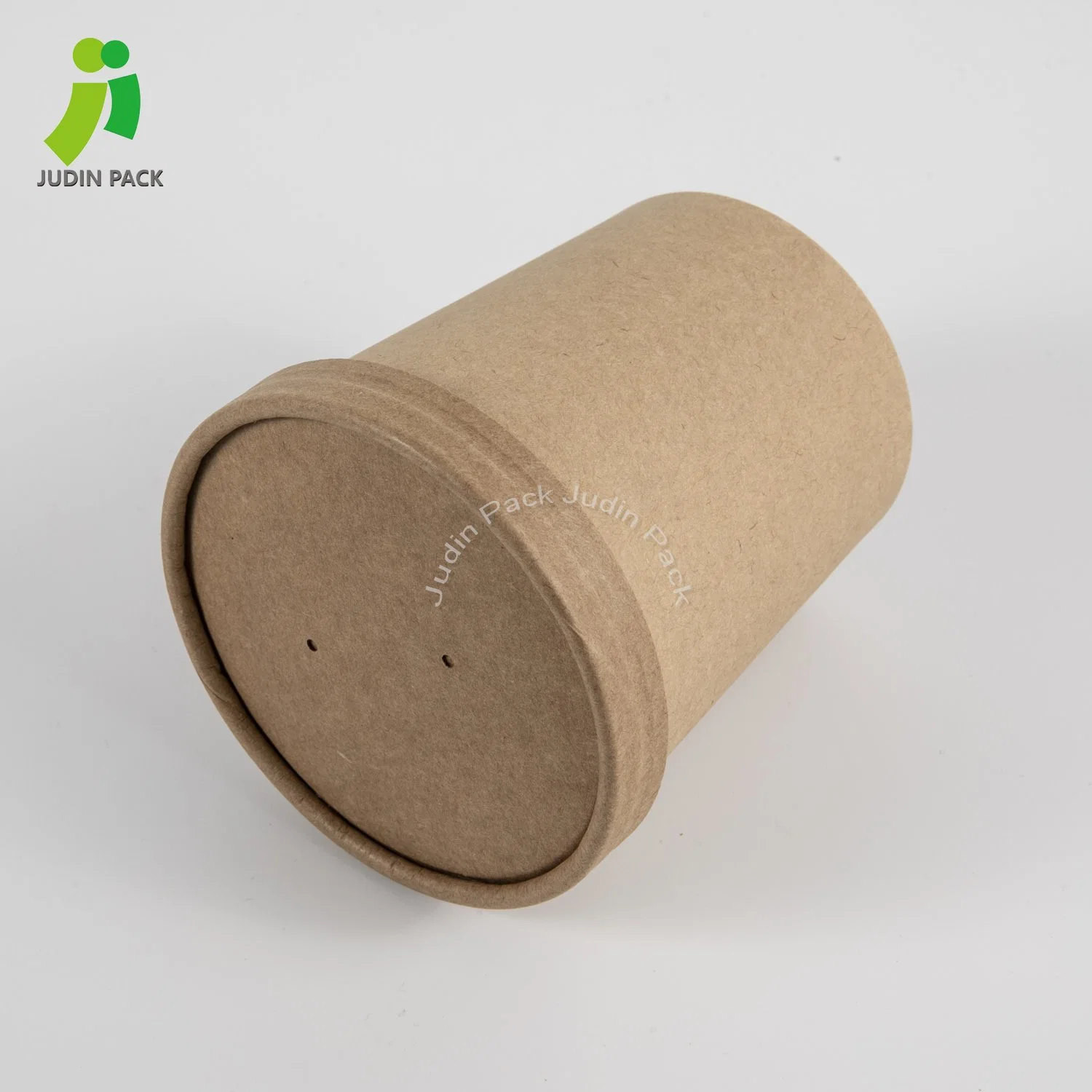 Compostable Customized Logo Kraft Paper Soup Storage Containers with Lids - Take out Disposable Food Storage