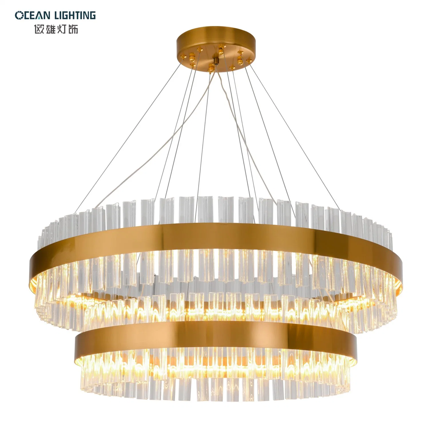 Ocean Lighting Luxus Indoor Anhänger LED-Licht K9 Kristall Anhänger Licht