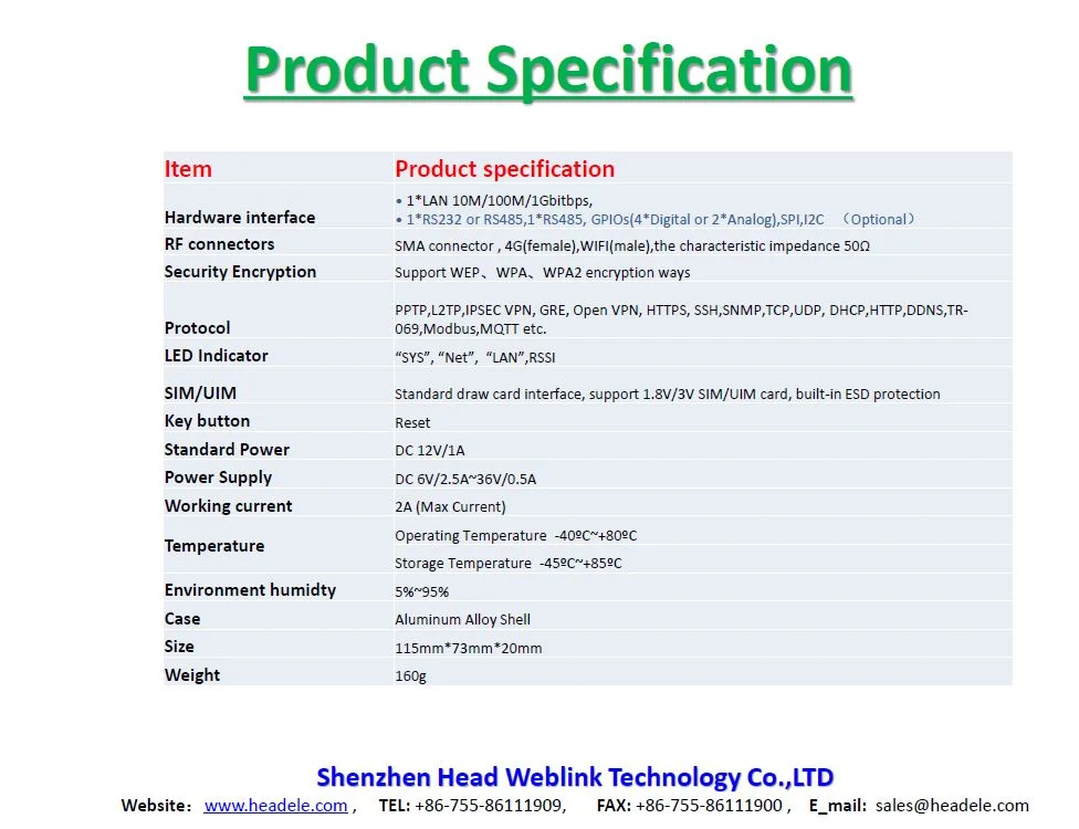 Router módem WiFi industrial M2m 4G LTE con RS485 puertos 1/RS485, 1 puertos RS232