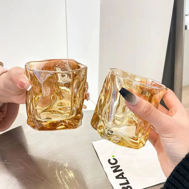 Wholesale/Supplier High quality/High cost performance Luxury Classic Twist Transparent Glass Coffee Whiskey Water Glass Cup Mug Glass Ware Tumbler for Families