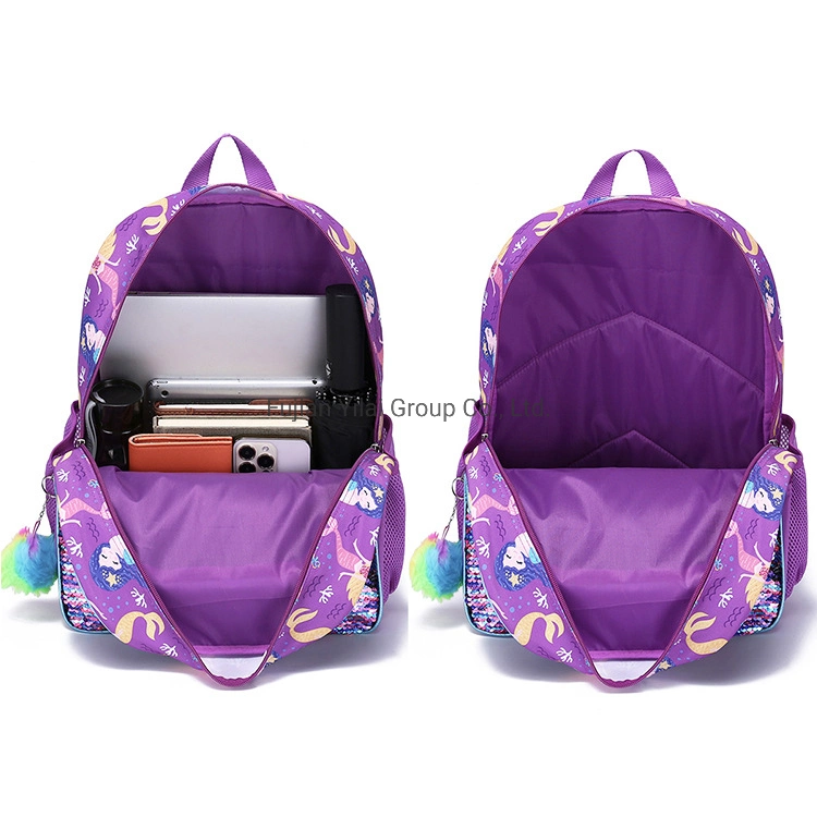 Customize Fancy New School Backpack 5-Piece Set Shoulder Bag Purse Lunch Bag for Girls