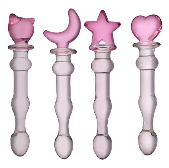 Nueva Luna consolador de Vidrio Cristal de juguete sexual pene G-Spot Cristal masajeador Butt Plug hembra consolador anal Masturbator juguete sexual