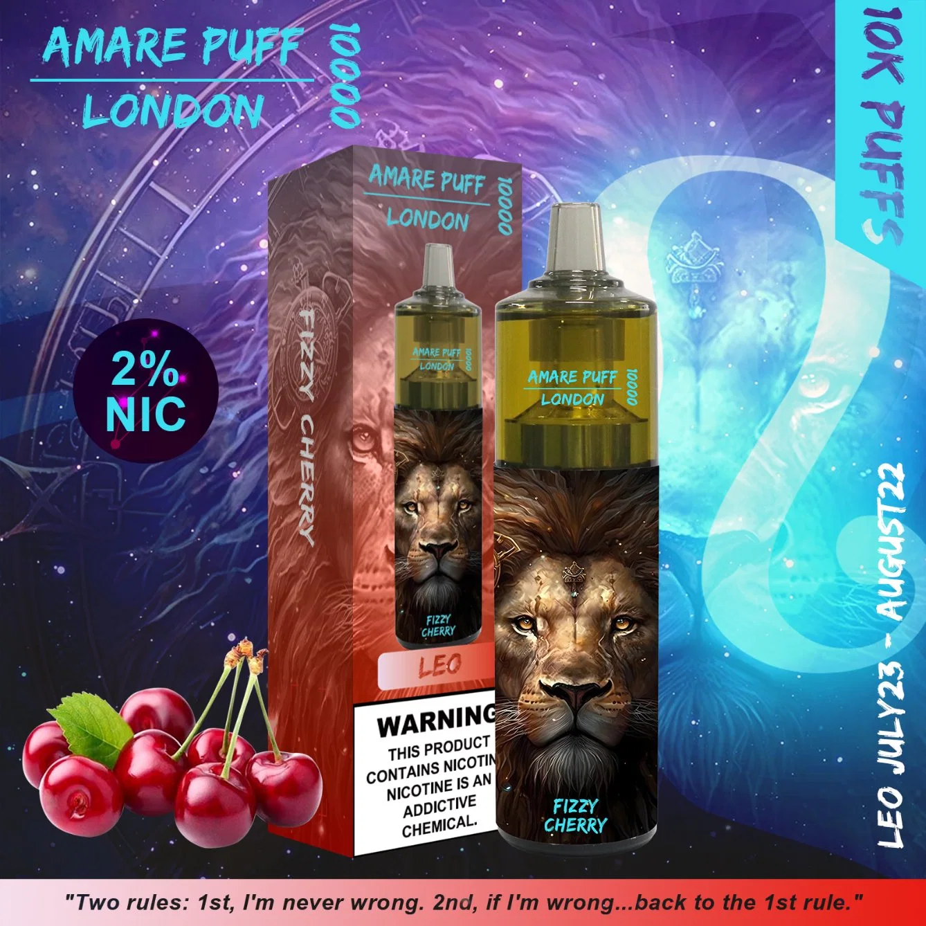 AMAE Puff London 10000 Puffs VAPE Pen Bar 20ml Mesh Flujo de aire de bobina ajustable Gorilla King VAPE Infy