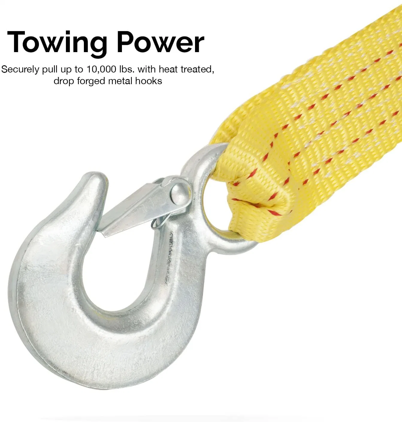 Heavy Duty Tow Strap with Safety Hooks 1.5t Capacity