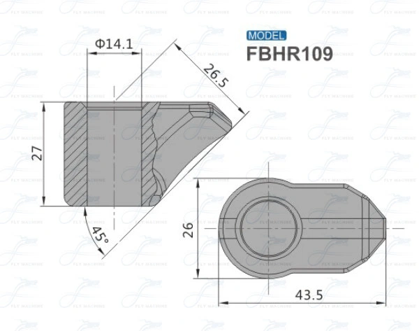 Bhr109 porte-embout de fraisage de route et bloc