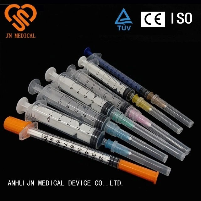 CE/ISO13485 Jn envase de blíster, 100pcs Caja interior, exportación jeringas de cartón 1ml jeringa desechable para adultos Precio barato