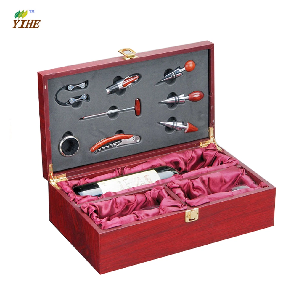 Luxury Wooden Wine Box with The Tools