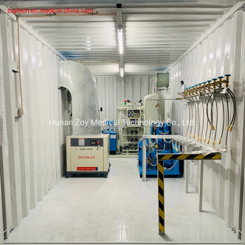 Containerized Psa Oxygen Generator System PLC Control Fully Integrated Mobile Oxygen Plant