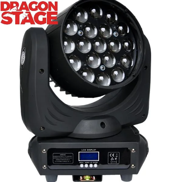 Dragonstage 19pcs 15W Zoom LED Moving Head Light DJ équipement