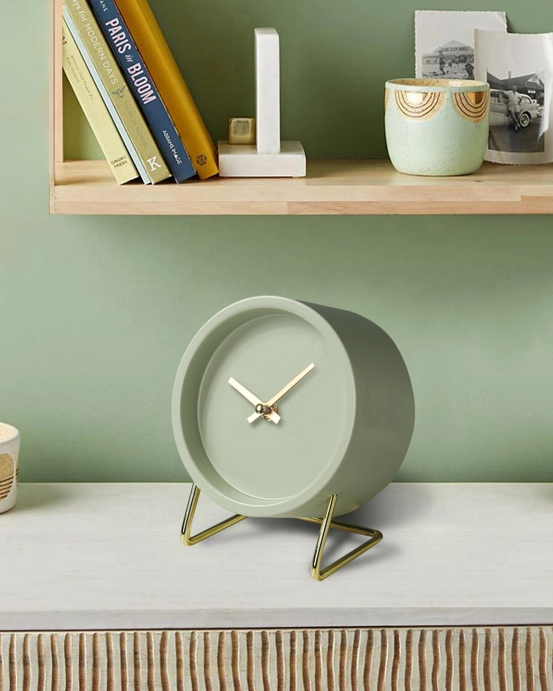 Mesa de hierro negro Reloj de sobremesa para la vida Decoración reloj de mesa de hierro