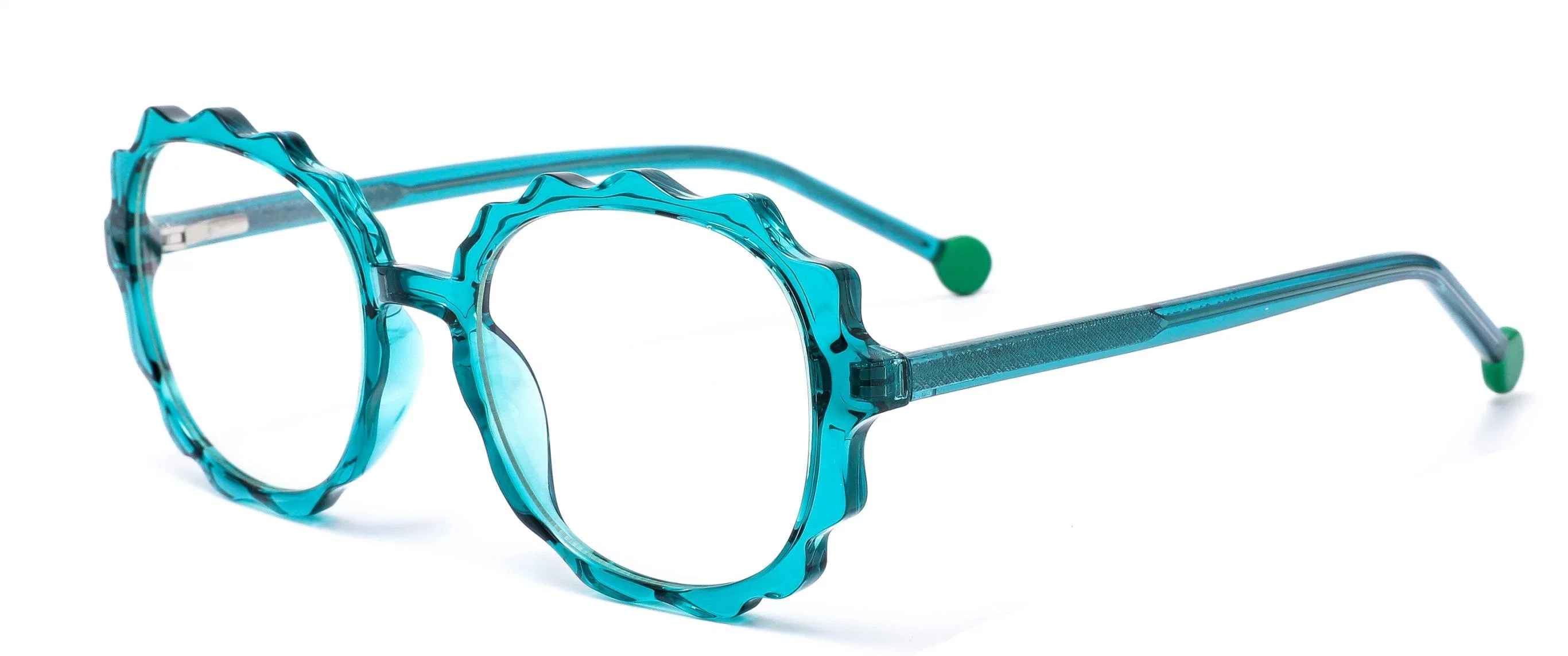 Unique Cute Design with Solid Candy Color PC Tips Round Gear Tooth Shape Frame Tr90 Stock Girl Optical Frames