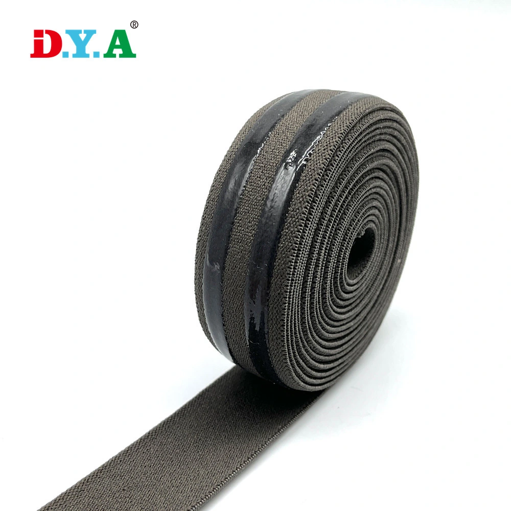 Good Price Wholesale/Supplier Garment Silicon Tape Silicon Bands Custom Width Polyester Silicon Elastic Band for Waistband