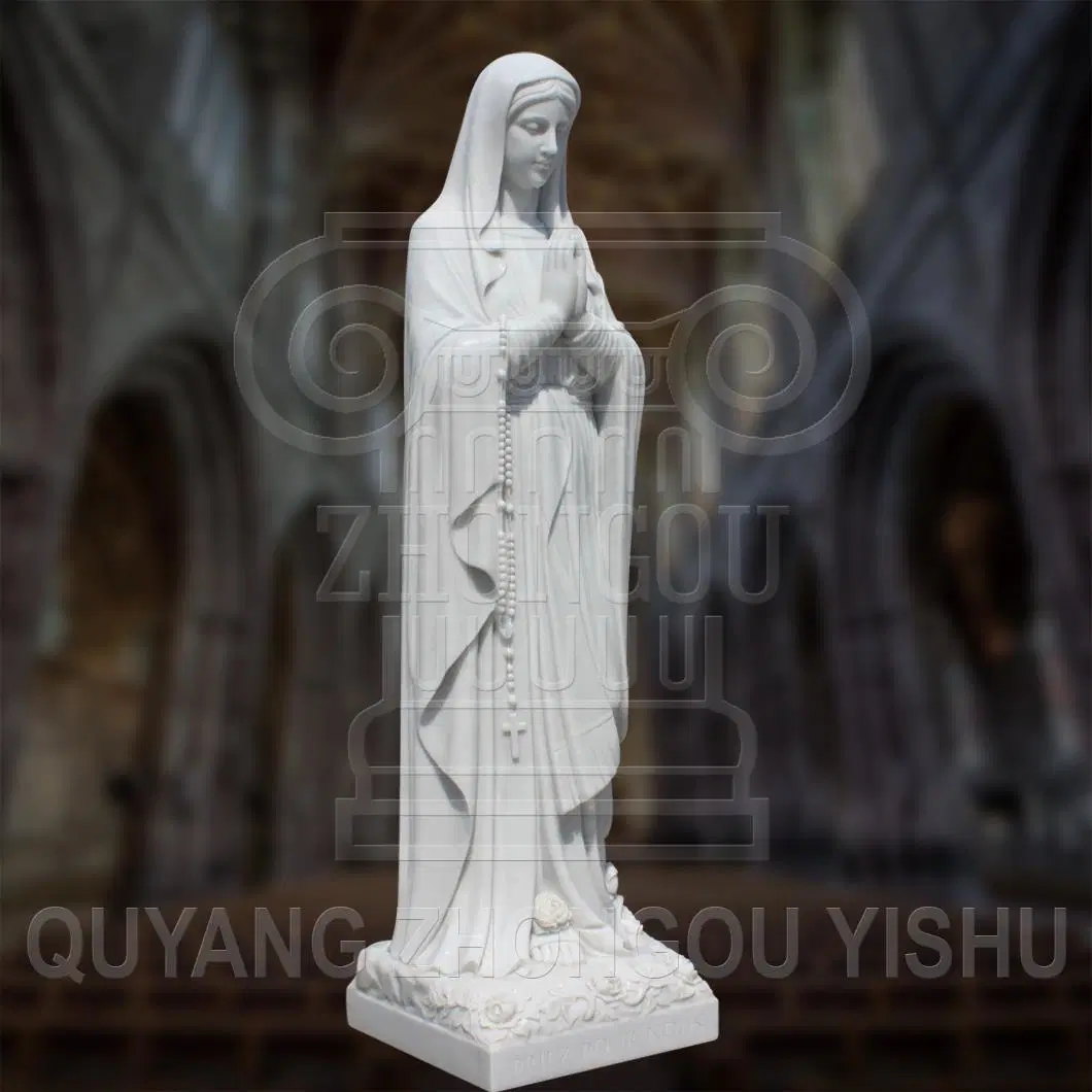 Marble Stone Religious Sculpture for Garden Decoration, St Mary Statue