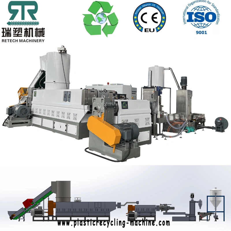 Plastic PE/PP/HDPE/LDPE/LLDPE/BOPP Film/Bag/Woven Bag/Non Woven/Fiber/Granulating Line/Granulation Plant/Agglomeration Recycling/Compact Pelletizing Machine