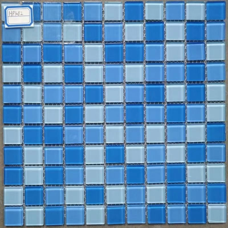 Foshan Cheap Mosaic Tile Green Blue Outdoor Crystal Tiles for Bathroom