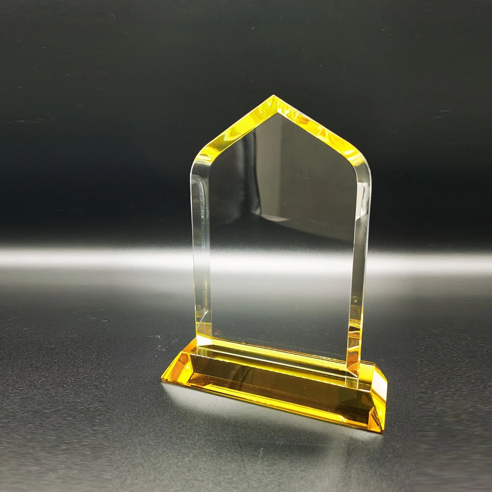 Blue Arrow Crystal Glass Trophy.