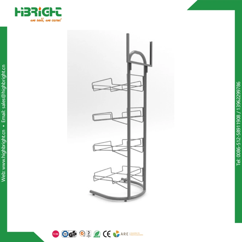 Metal Display Rack Bread Square Rack with Basket