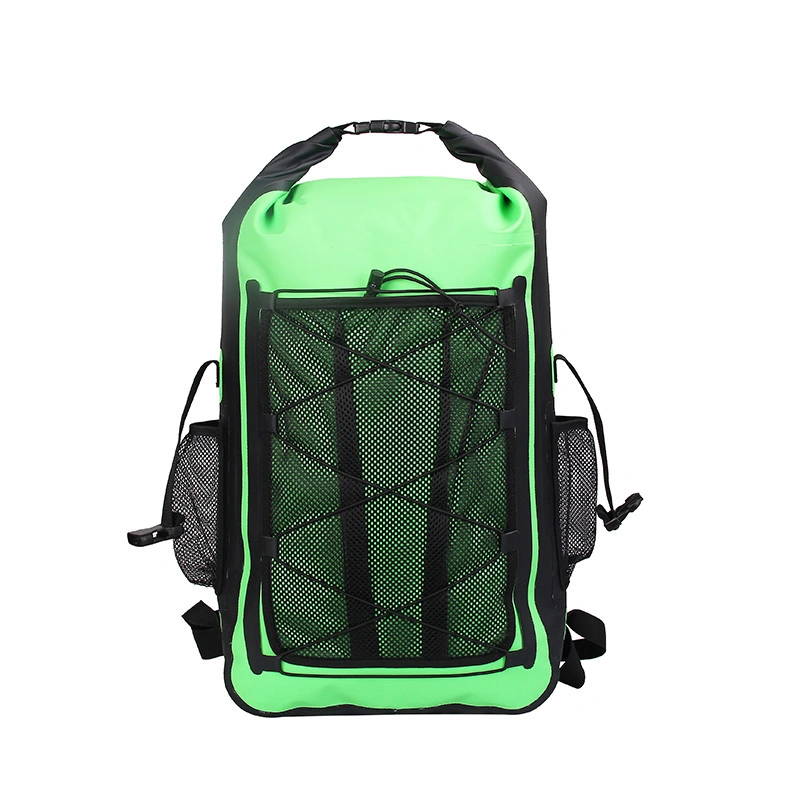 Fabricante de PVC de gran capacidad de lona impermeable Deportes al aire libre con Net Mochila Mochila seca