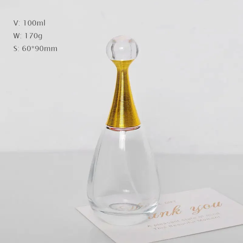 Venta caliente 30ml 60ML 100ml cónico de cabeza redonda transparente la botella de cristal de perfume Spray Aromaterapia Sub-Bottling Prensa