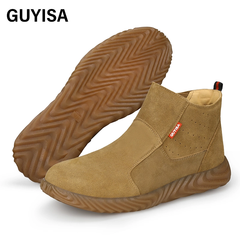 Guyisa Outdoor Fashion Safety Shoes Wear-Resistant Outdoor Work High-Quality Anti-Smashing Steel Toe Protection Safety