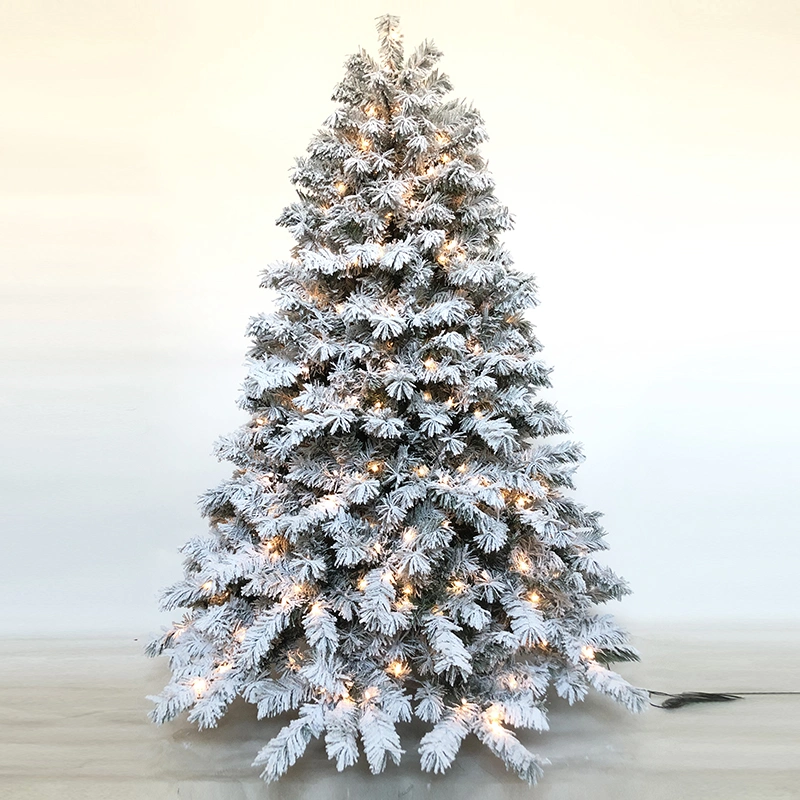 Flocking Christmas Tree with Lights New Design Home Decoration