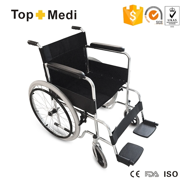 New Non-Tilted Topmedi China Cheapest Power Wheelchair Lightweight Manual with Factory Price