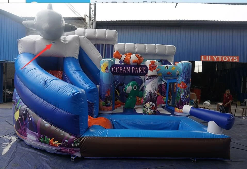 Inflatable Kids Bouncer Slide Castle with Pool for Kids Jumping Trampoline