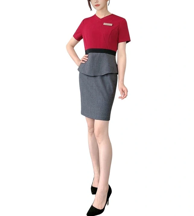 Workwear Professional Customized Red Spatunic Uniforms Beauty Salon Workwear Uniform for Star Hotel Clothing