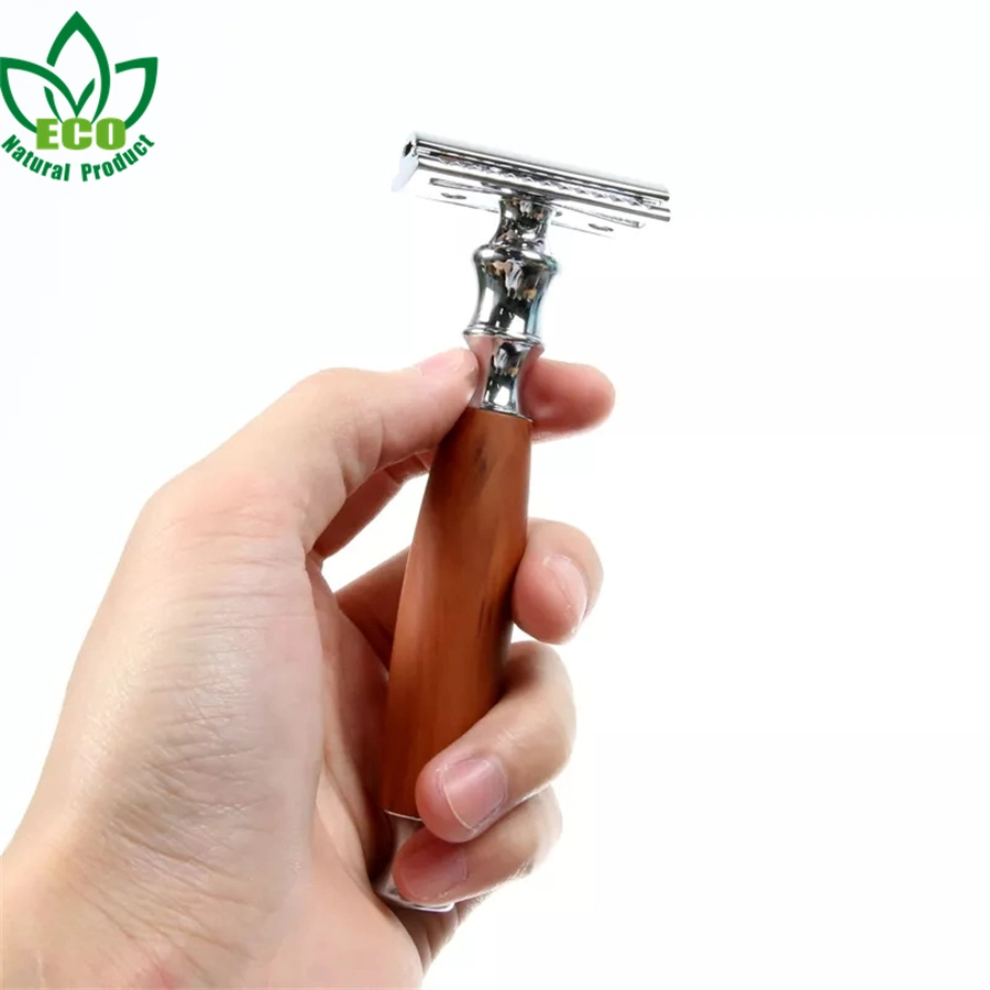 Safety Wood Long Handle Manual Shaving Razor Bamboo Razor